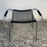 Black and chrome scoubidou stool