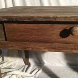 Oak/poplar side table with drawer