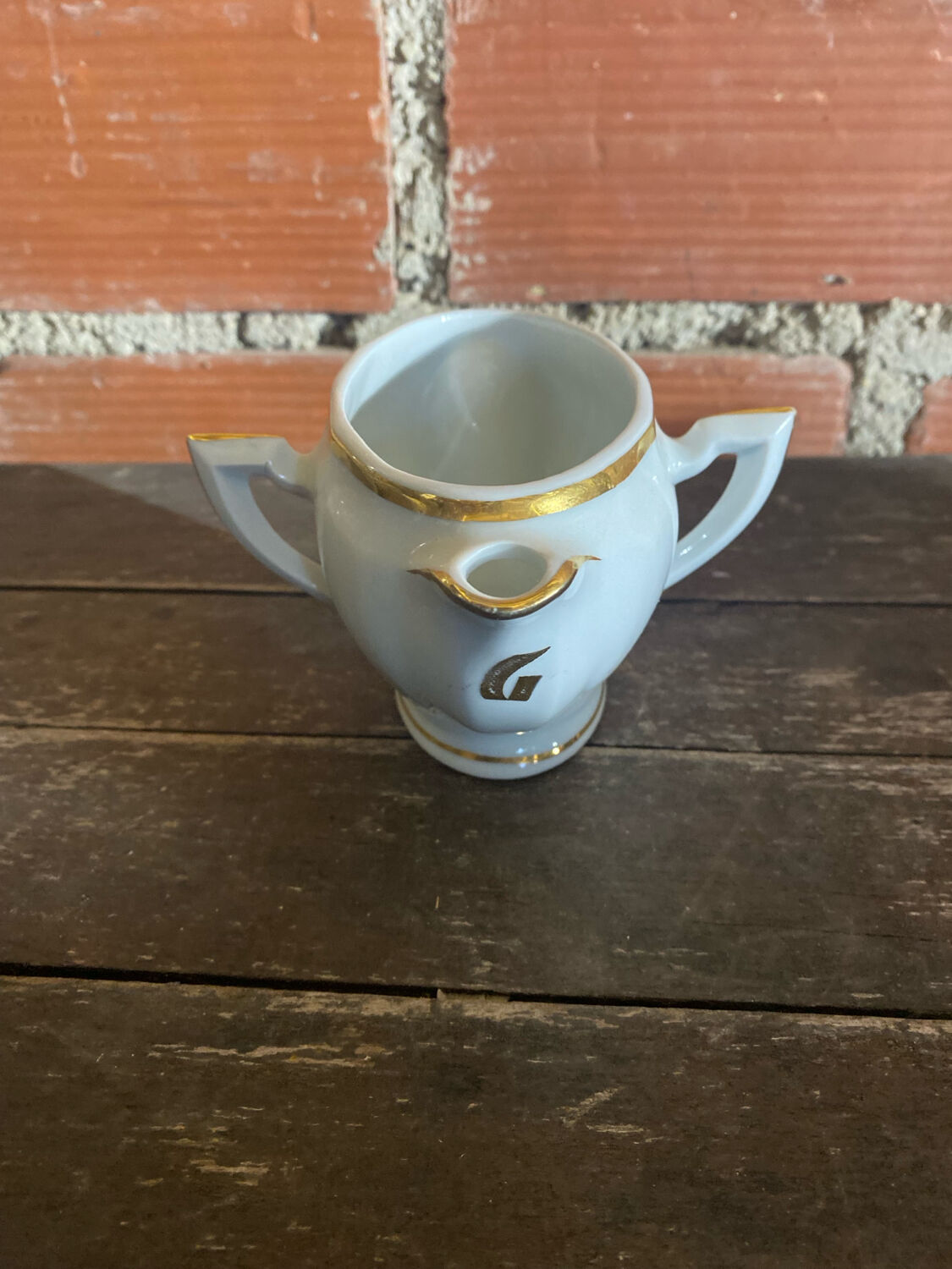 Double Sauce Boat Antique Gras & Maigre White Porcelain #D907