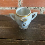 Double Sauce Boat Antique Gras & Maigre White Porcelain #D907