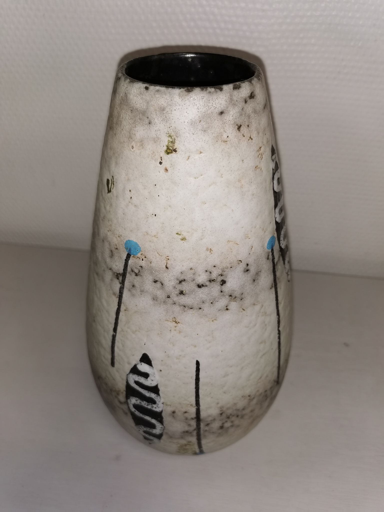 Vase au décor graphique , vintage ceramique , années 50-60s
