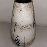 Vase with graphic decoration, vintage ceramic, 50-60's