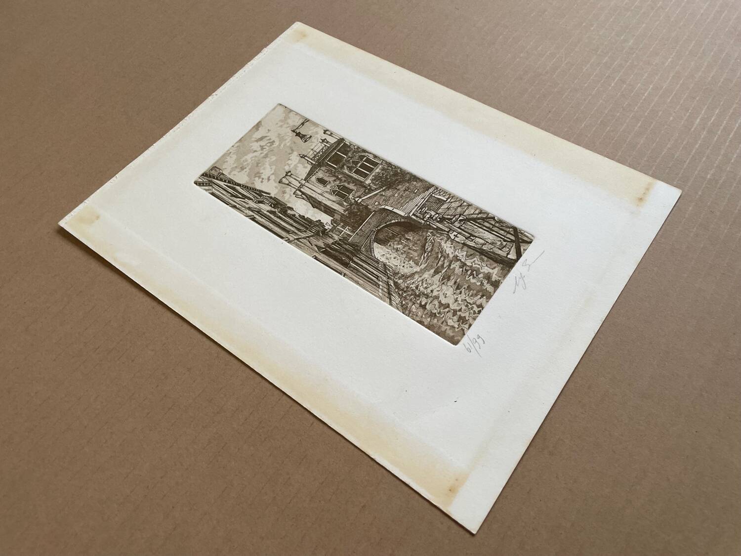 Gravure numérotée ancienne, vue de Venise