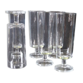 Set of 6 transparent glass flutes/coupes in very good condition.