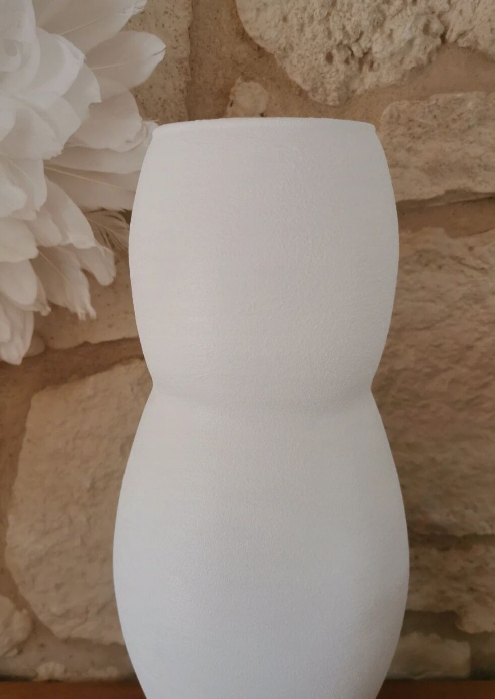 Vase blanc long