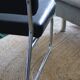 Vintage black tubular chrome armchair – 1970s