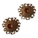 Paire de bougeoir en métal doré