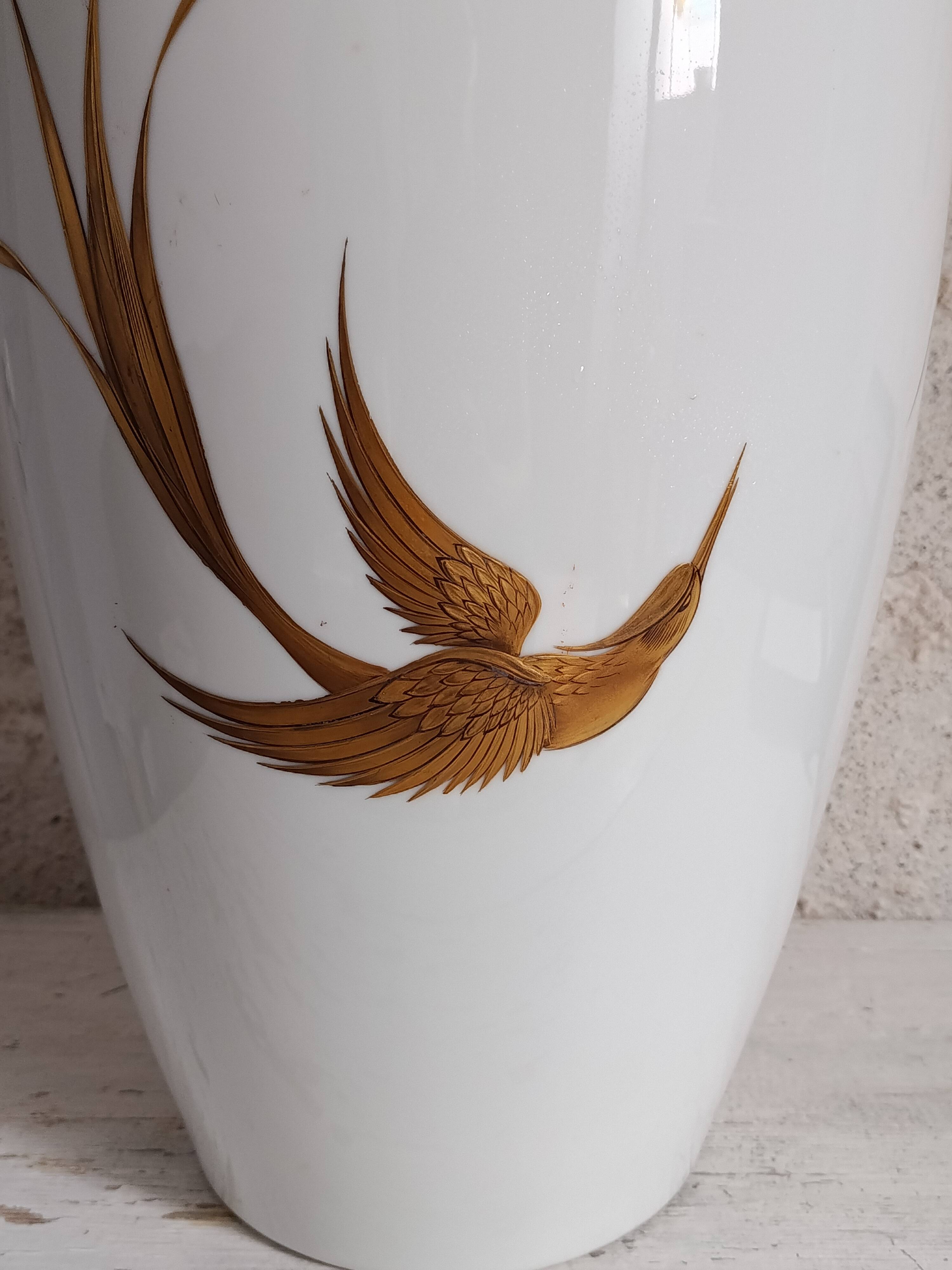 Antique vase converted into a lamp, Heinrich manufacture, from the 1950s.