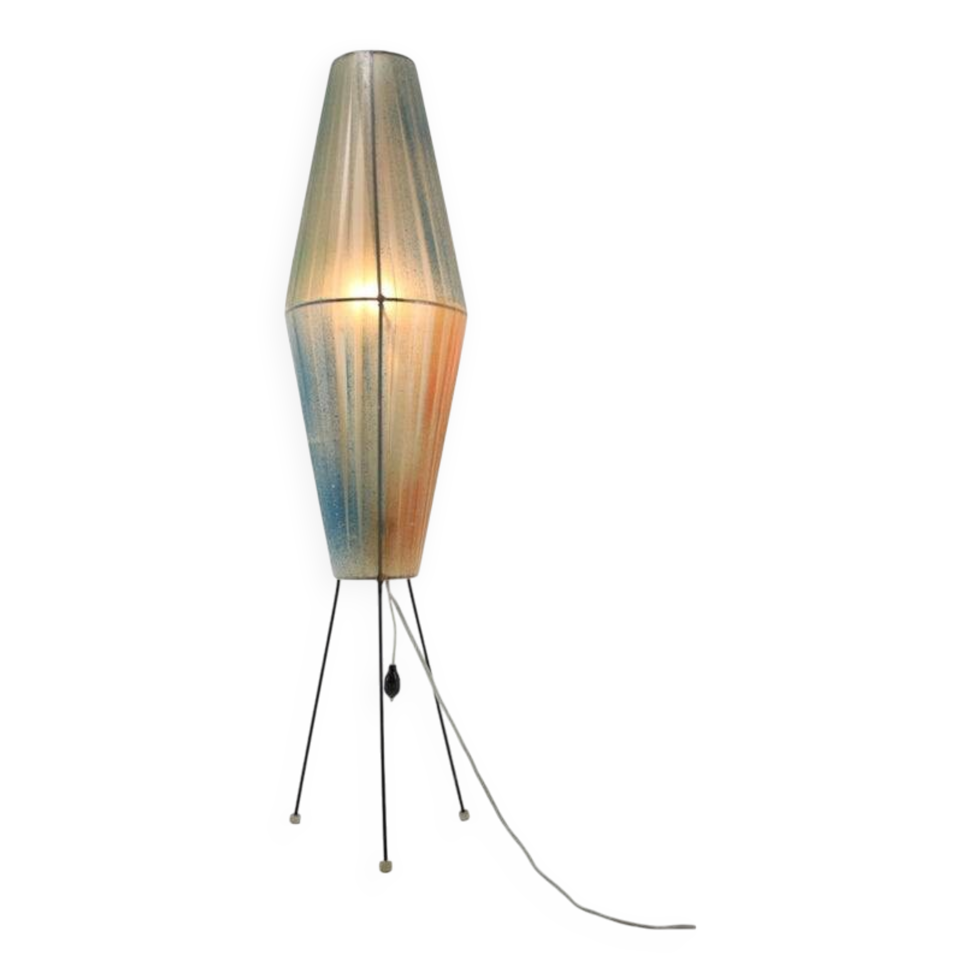 Big mid-century Space Age floor lamp "Rocket" Czechoslovakia / 1960s