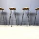 Vintage french wrought iron bar stools, 1960s - set of 4