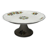 Antique compote dish "Marrons" Longchamp earthenware, polychrome ironstone.