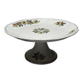 Antique compote dish "Marrons" Longchamp earthenware, polychrome ironstone.