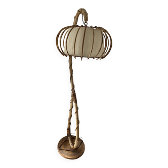 Lampadaire en rotin