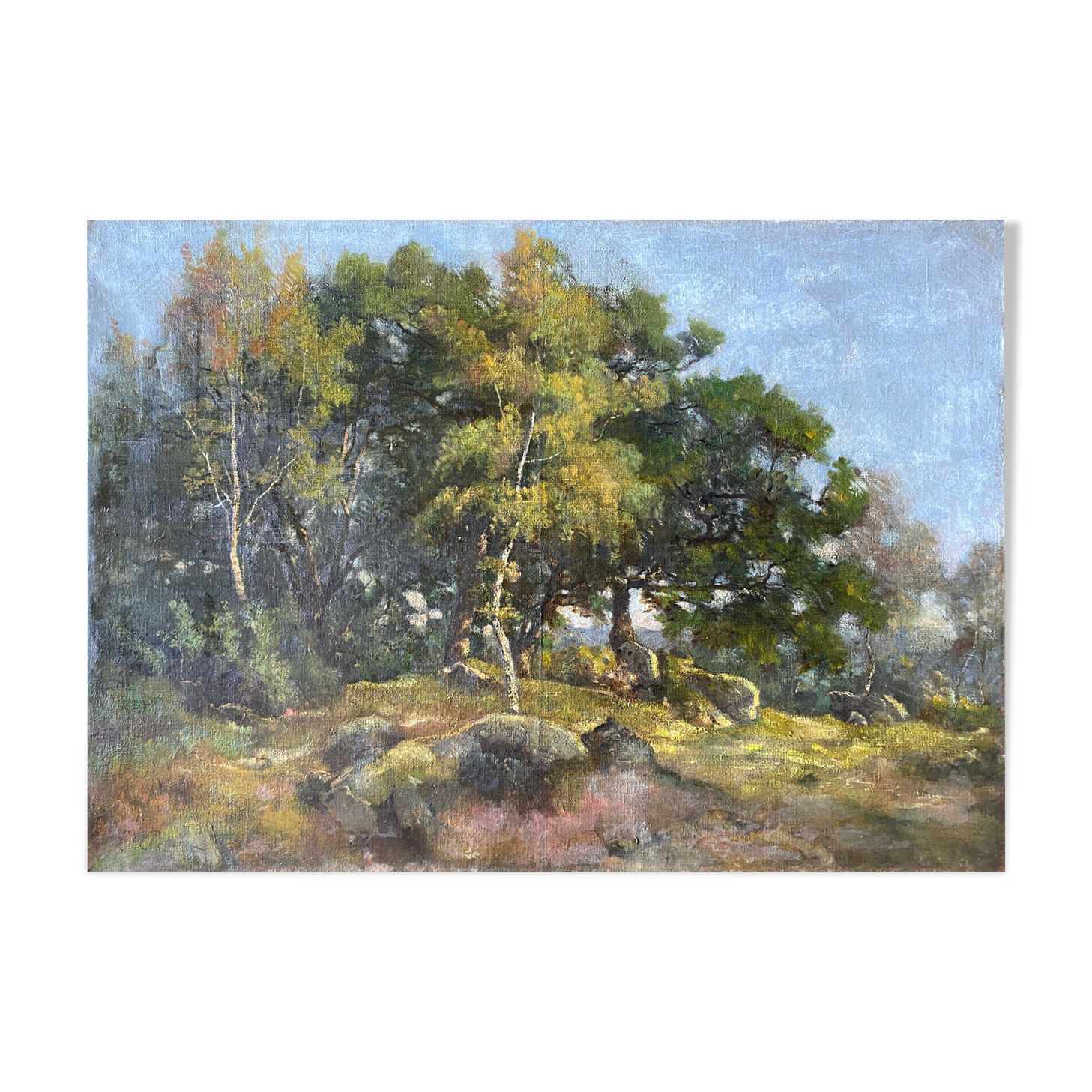 HST painting "Landscape of undergrowth" signed Léon PELLENC (1819-1894)