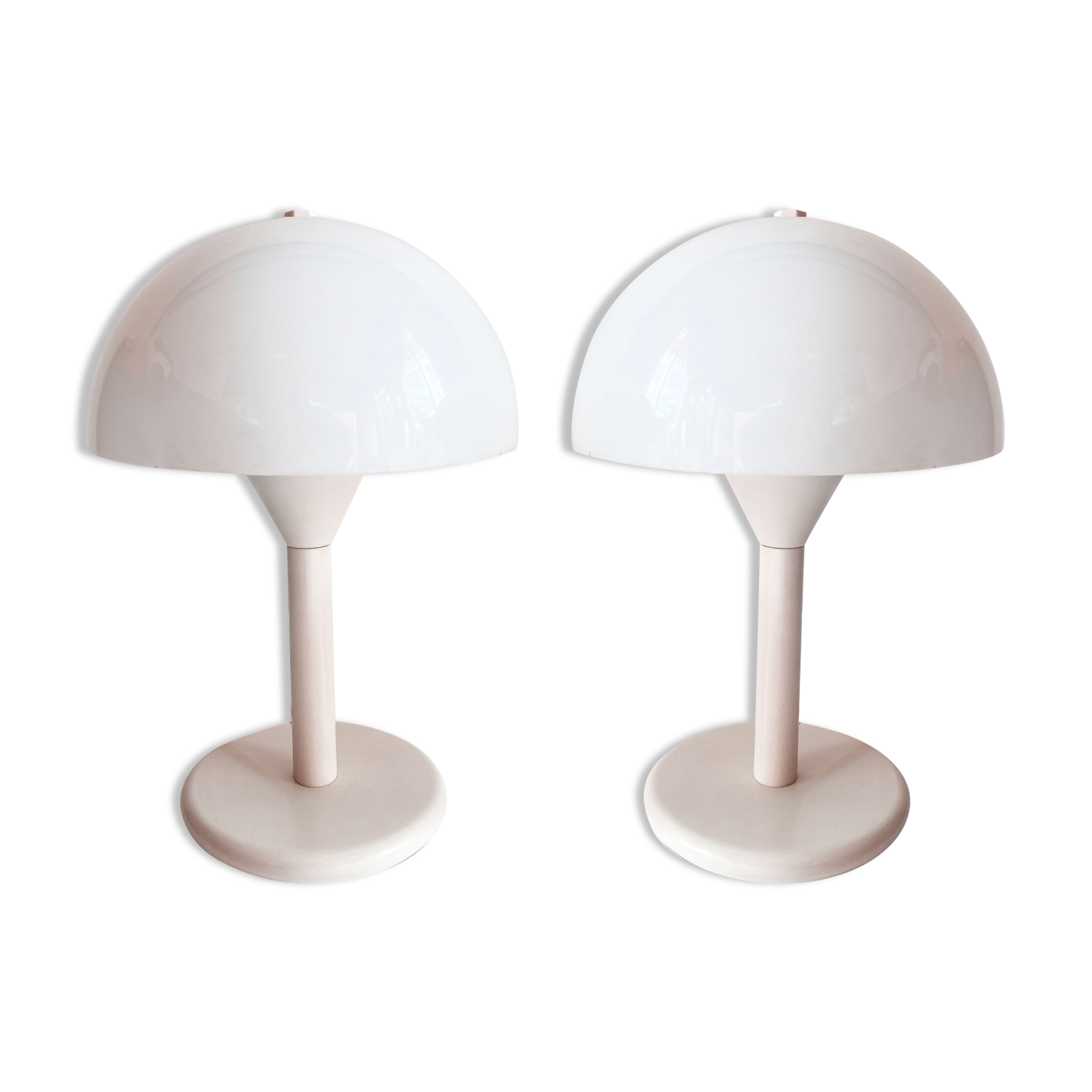 Pair of space age mushroom lamps, France, 70s