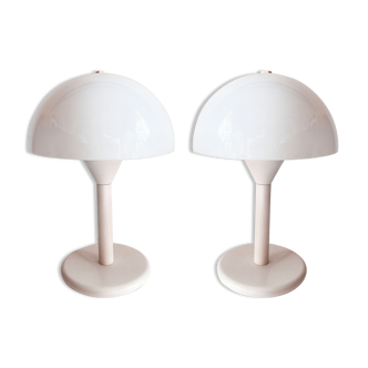 Pair of space age mushroom lamps, France, 70s
