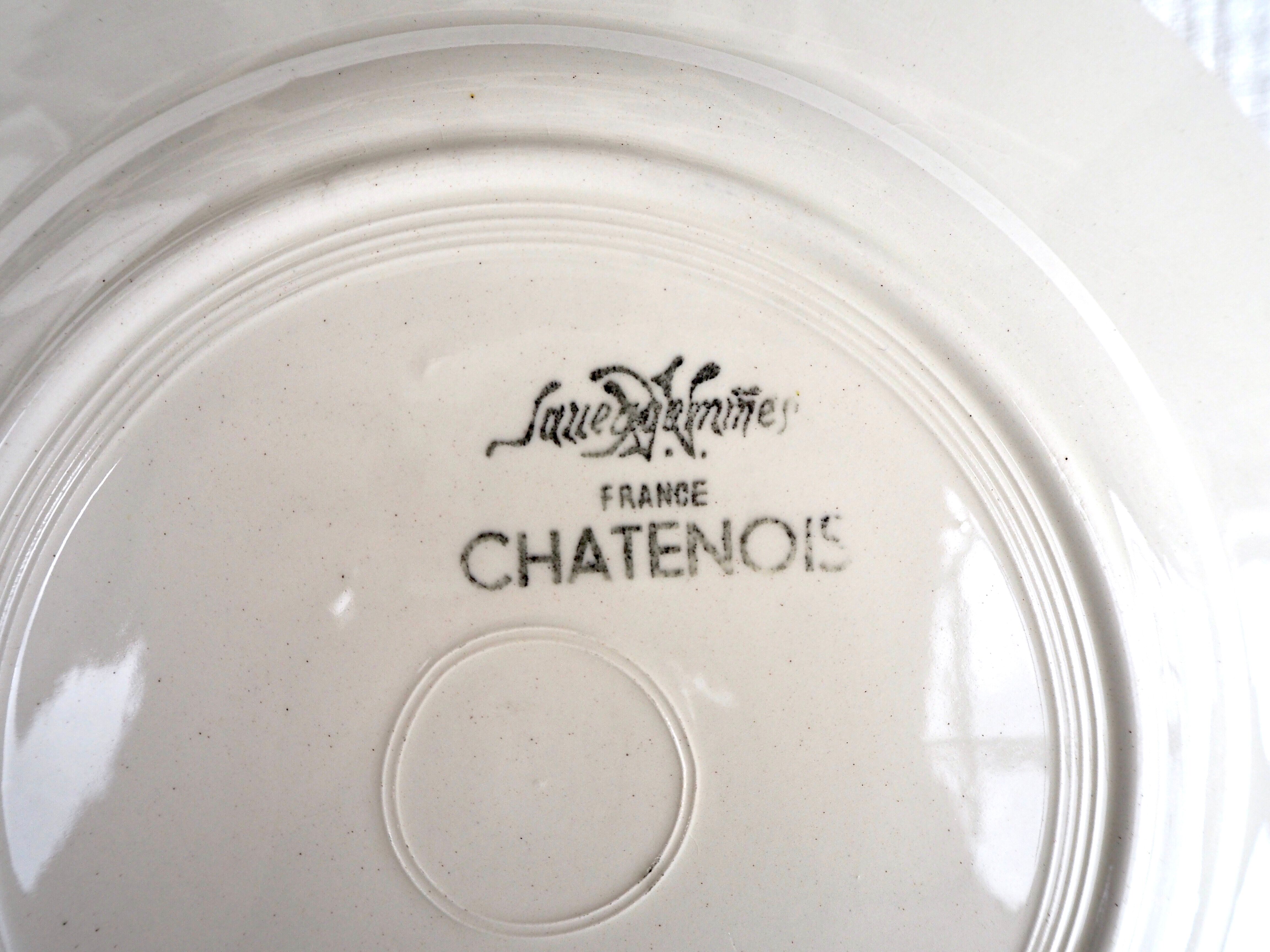 Set de 10 assiettes plates Sarreguemines, modèle Chatenois