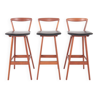 Teak bar stools by Henry Rosengren Hansen