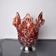 Red and white seguso vase in murano glass, Italy, 1960