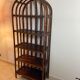 Bamboo and vintage rattan bookcase