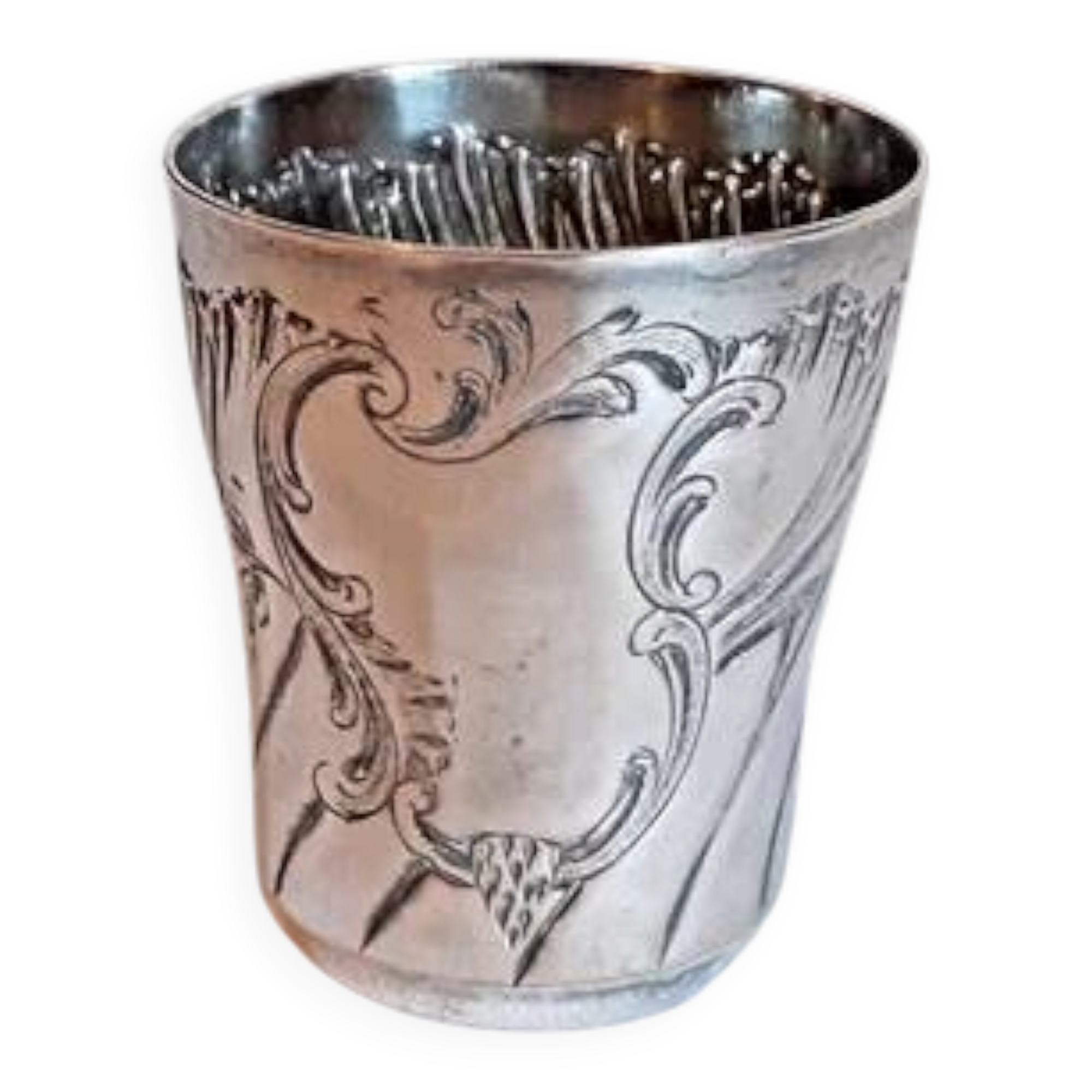 Antique Art Nouveau silver-plated cup