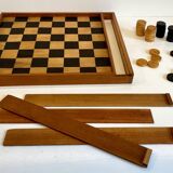 Game of checkers wood dovetail assembly vintage