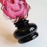 Soliflore en verre soufflé bicolore rose & noir