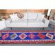 1970s Vintage Turkish Hand-Knotted Wool Cotton Blue Runner Rug 83x364