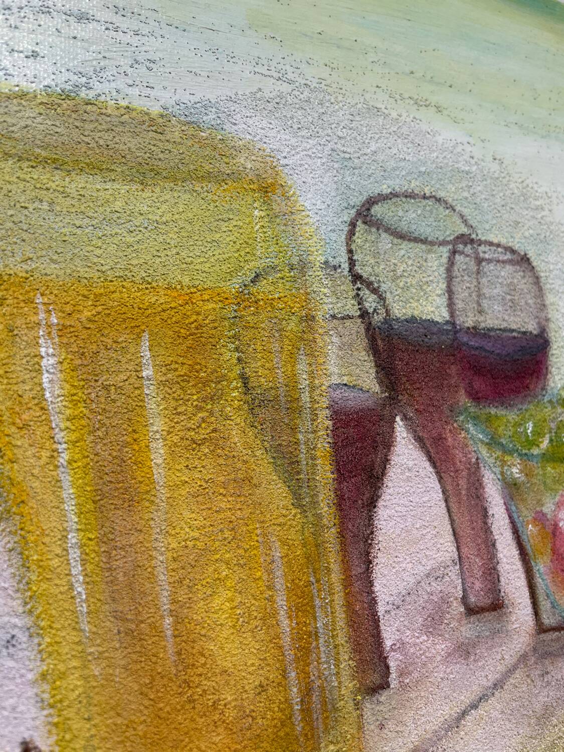 Still life painting on canvas