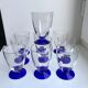 Set of 10 blue foot glasses 60/70
