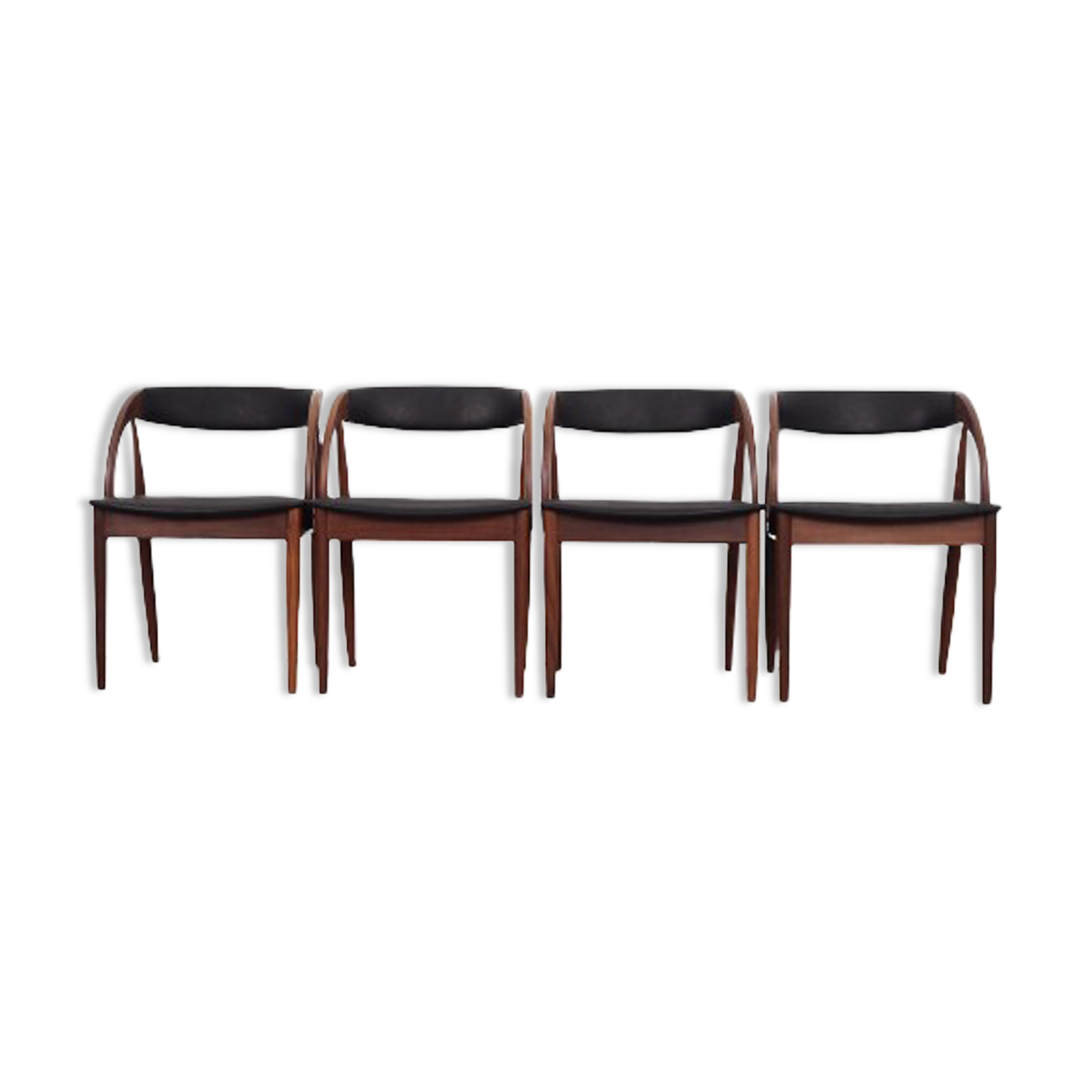 Lot de 4 chaises en teck, design danois, années 1970, Danemark