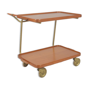 Chariot de bar vintage avec 2 plateaux