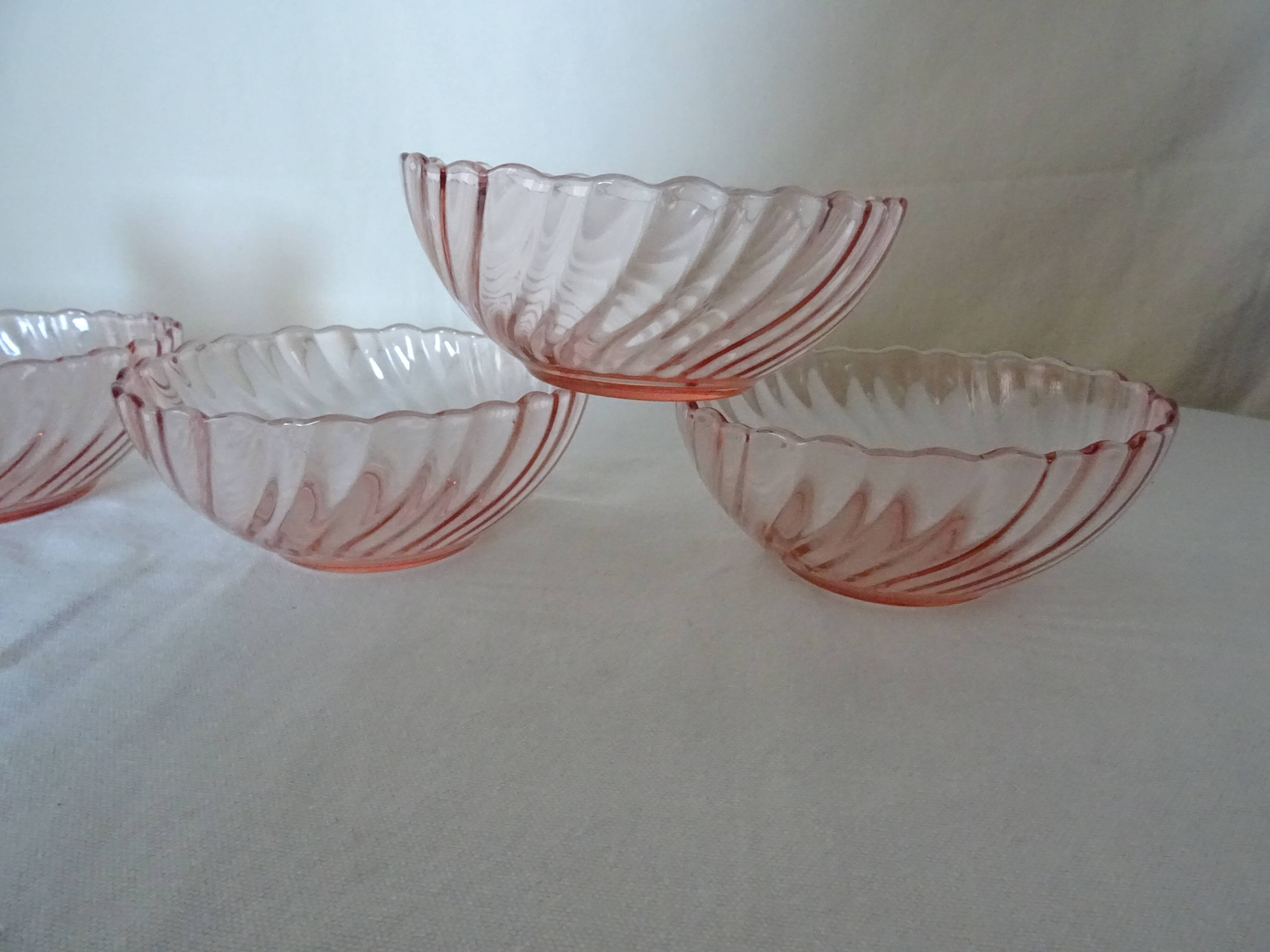 8 cups ARCOROC ROSALINE vintage twisted pink 358112