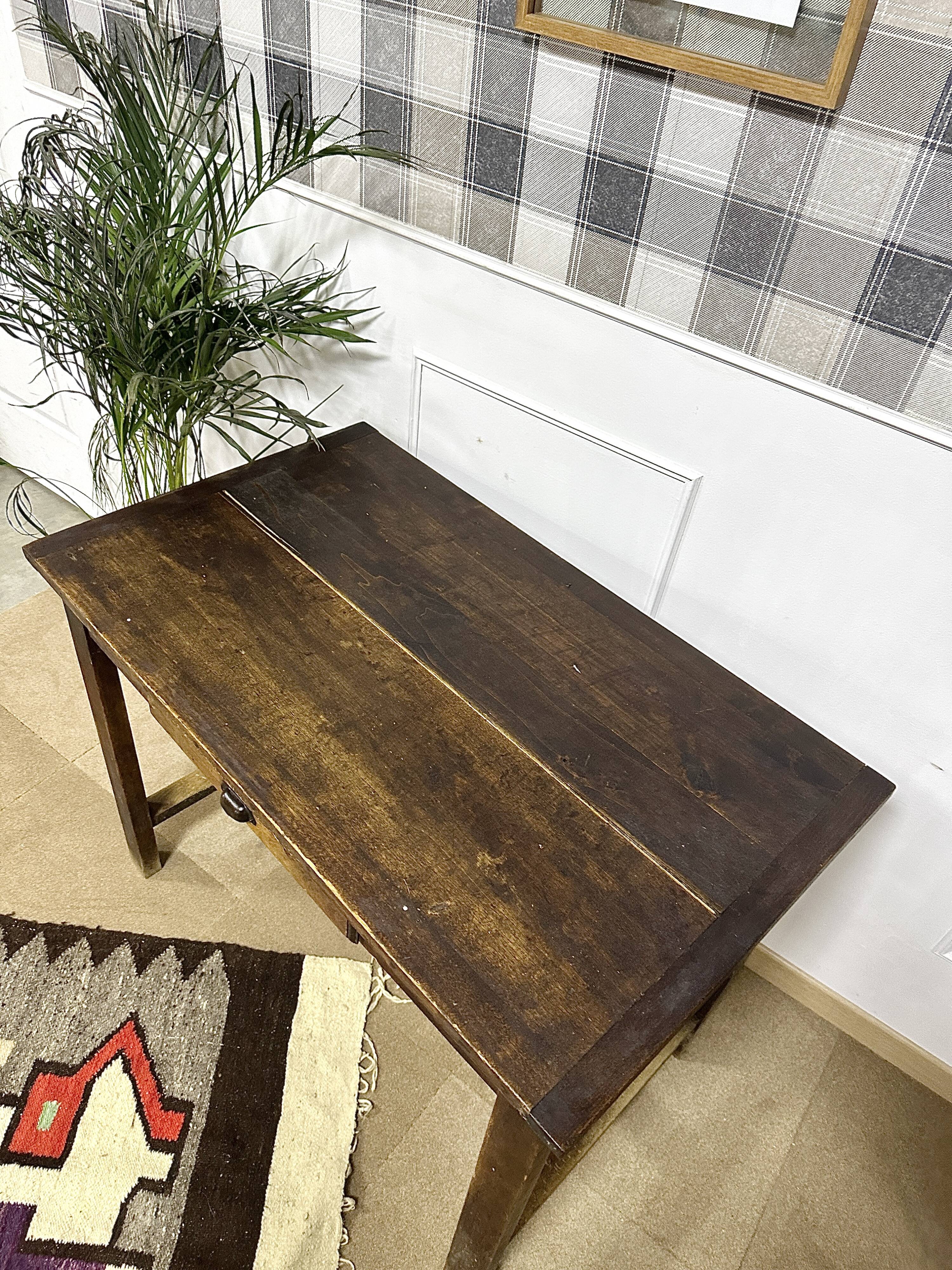 Vintage farmhouse table with drawer