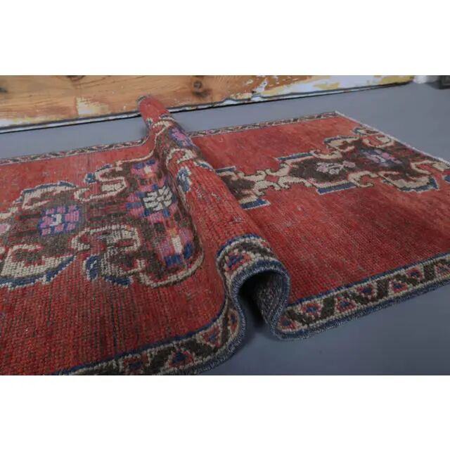 1970s Turkish Oushak Handmade Runner Rug 70x318