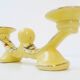 Ceramic candlestick with typical vintage patterns from the 1950s.