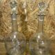 Pair of decanters nineteenth crystal grave, baccarat quality, Saint Louis, chic decoration