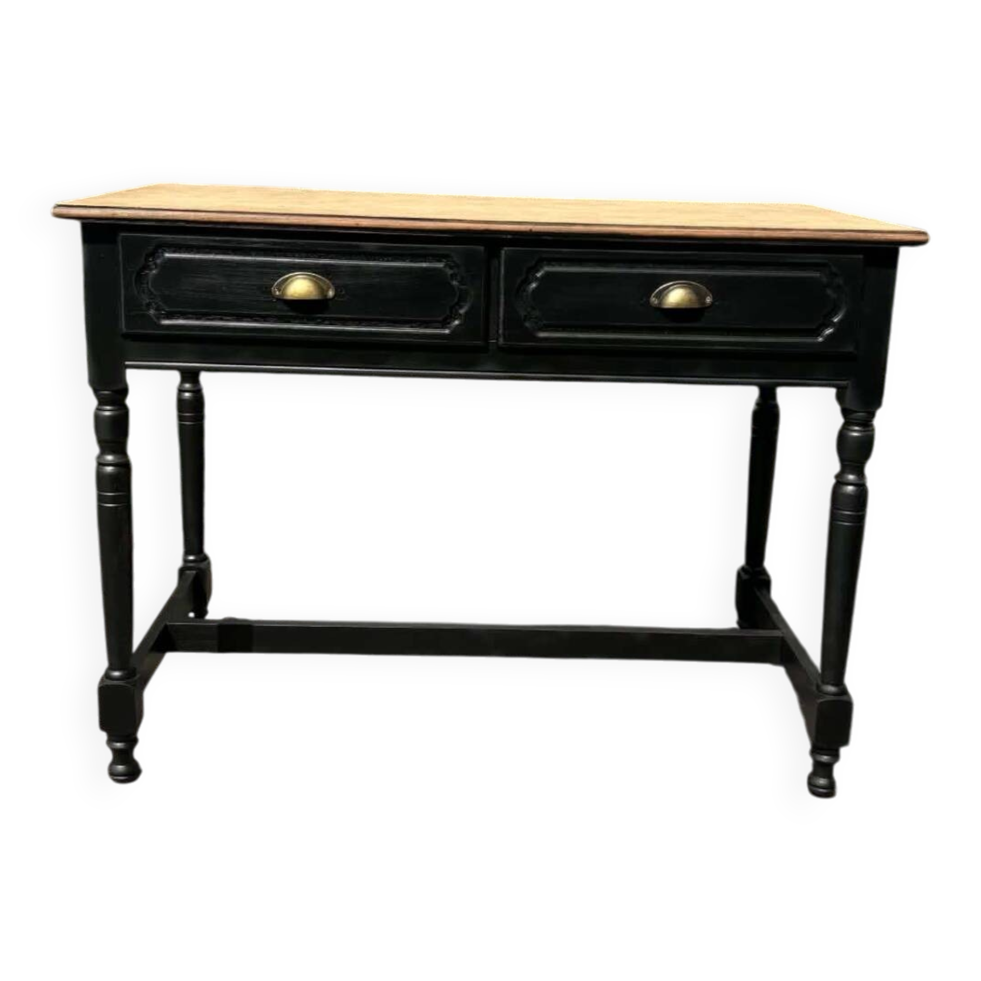 Wood and black desk