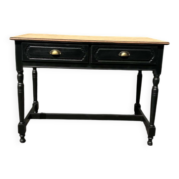 Wood and black desk