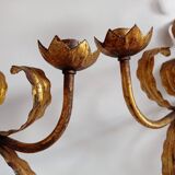 Pair wall lamp 1950 gold metal