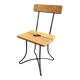 Small industrial chair, wood & metal
