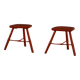 Pair of wooden stools painted in patinated red with flared legs, 1950s-1960s.