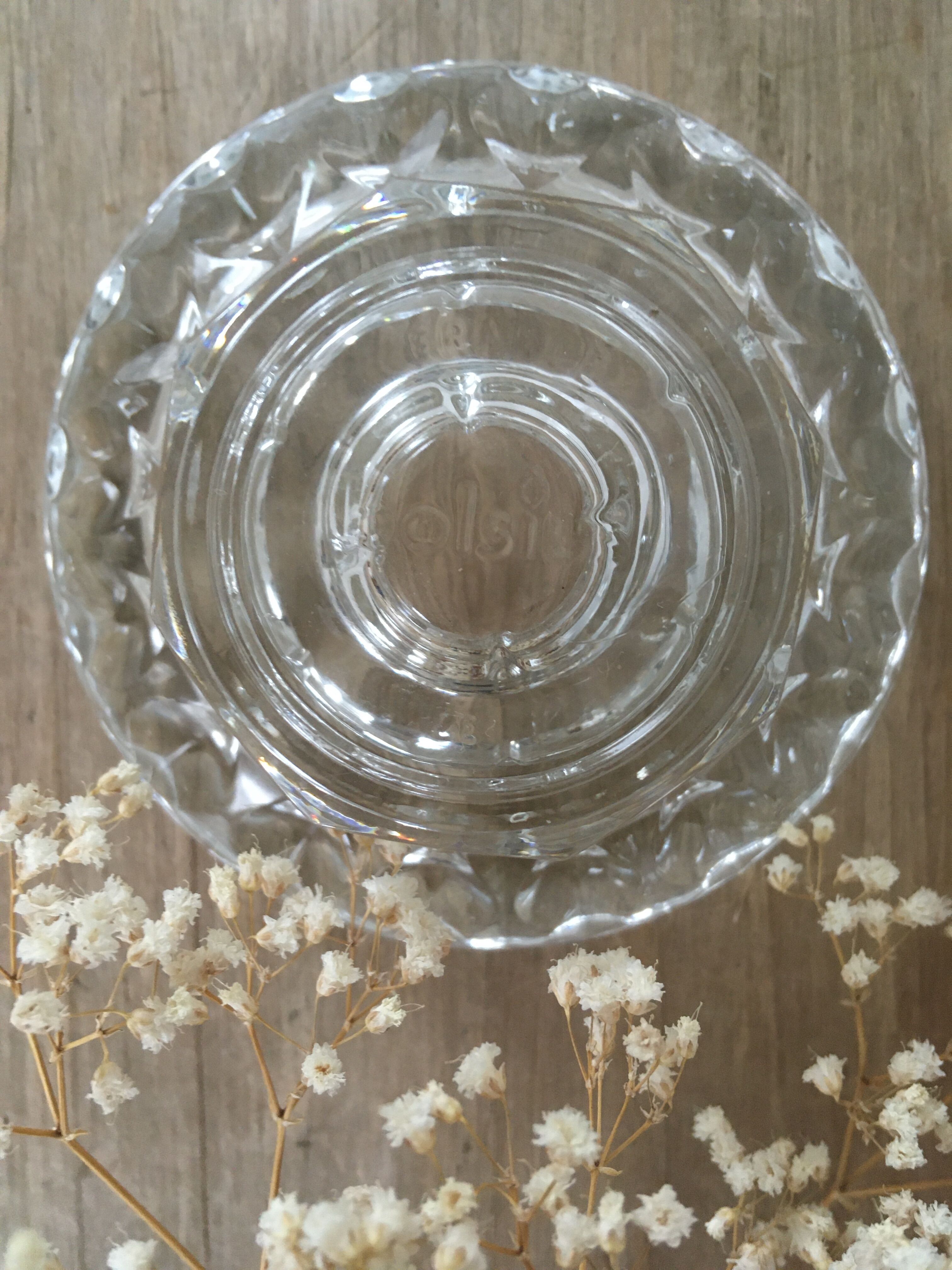 Pair of vintage glass candle holders