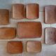 Set plates and Scandinavian dish in vintage solid wood