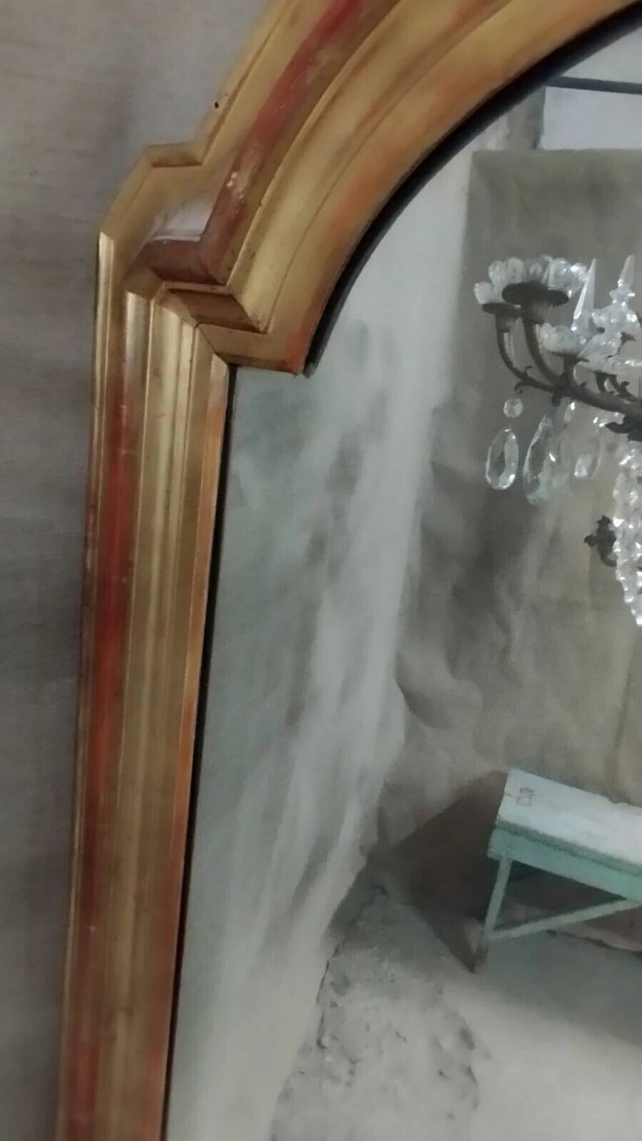 Gilded wood and pastiglia mirror, mid-19th century