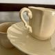 Ivory ribbed café service 7 cups Sarreguemines