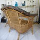 Vintage rattan lounge: one bench, two armchairs