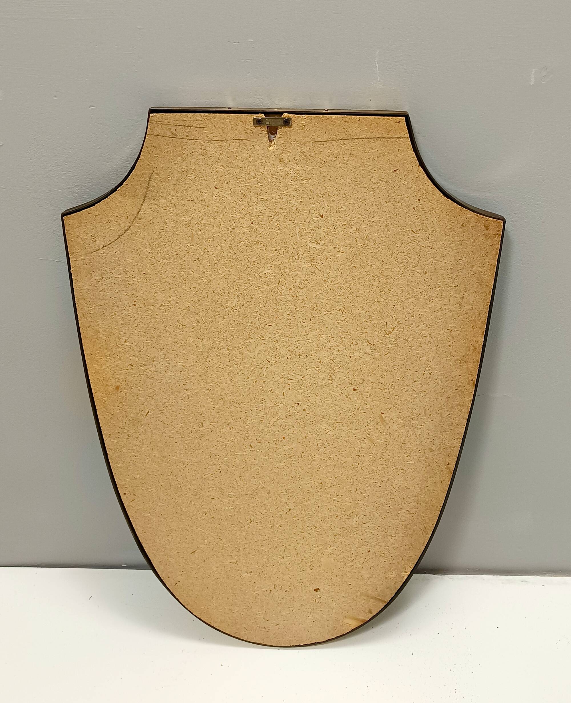 Vintage Brass Shield Shaped Wall Mirror, Italy