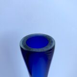 Soliflore vase in royal blue glass 70s