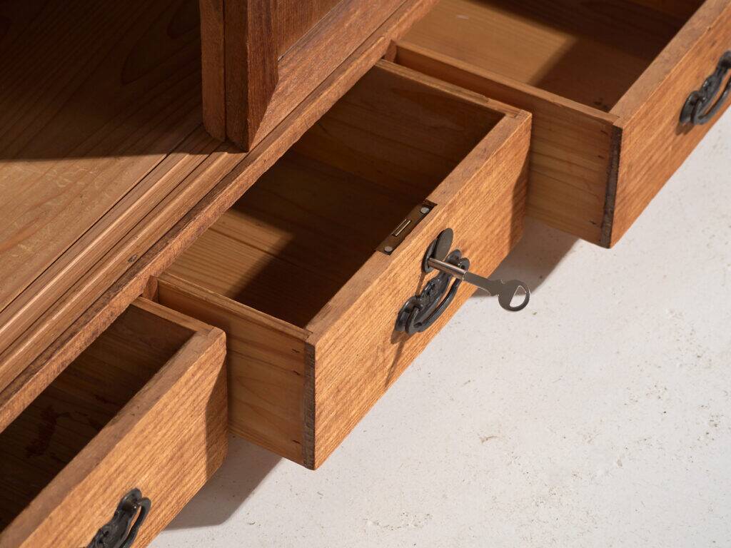 Old low cabinet with sliding doors – Taishō / Showa period (c. 1920-1970) #12